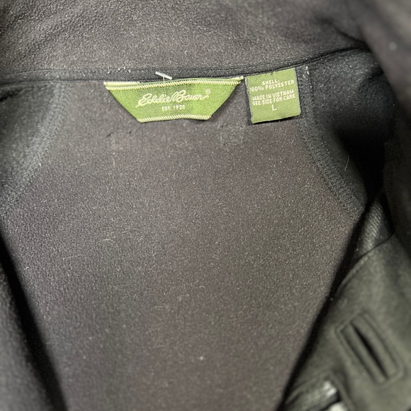 Eddie Bauer Men’s Black/Gray Windcutter Fleece Vest‎ Size L - Picture 2 of 7